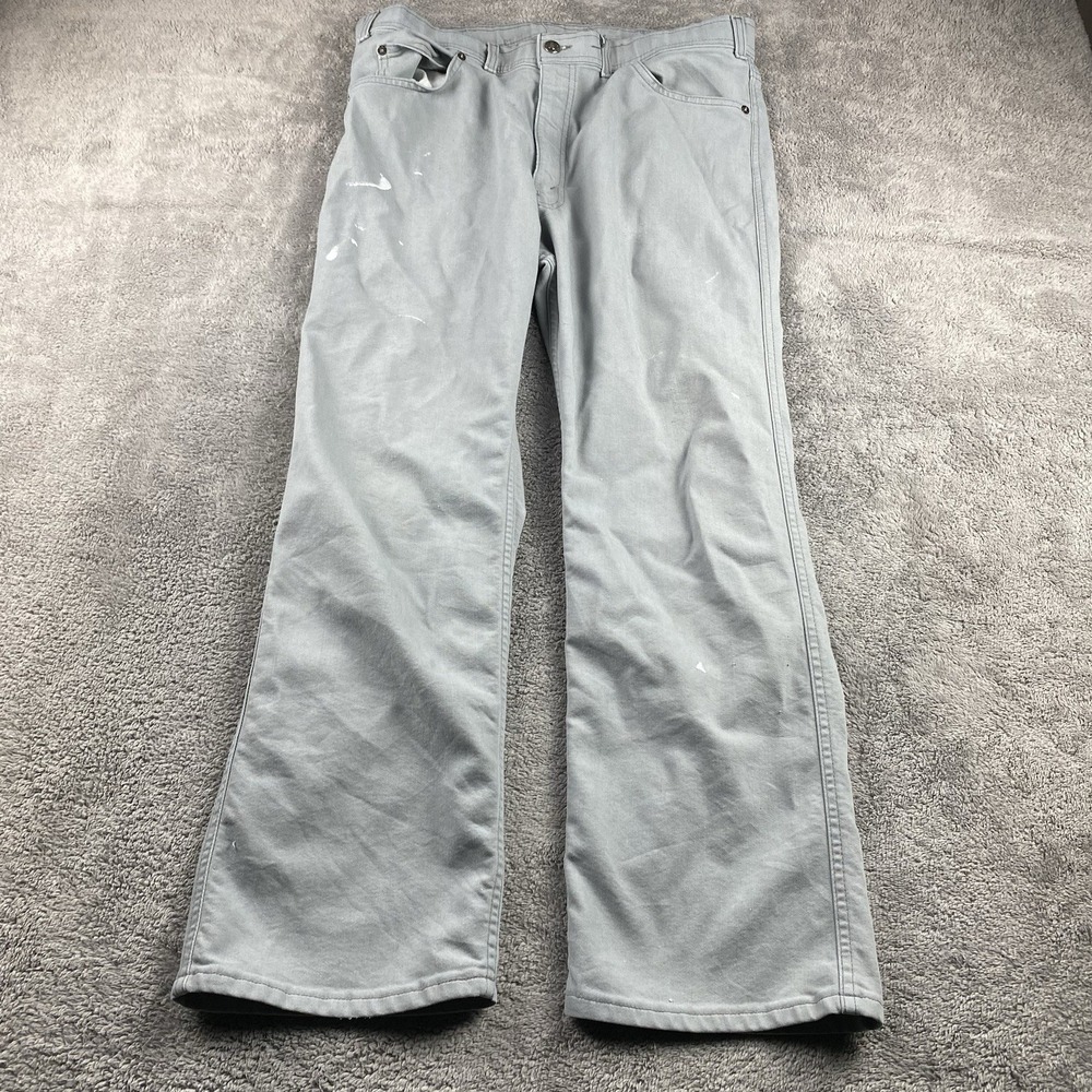 Vintage Levis Skosh More Comfort Stretch Straight Mens 35x29 Gray Mid Rise USA